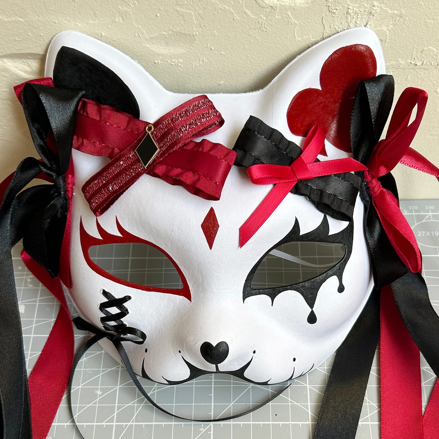 Original handmade cute and cool cat mask, Masquerade Kabuki 03