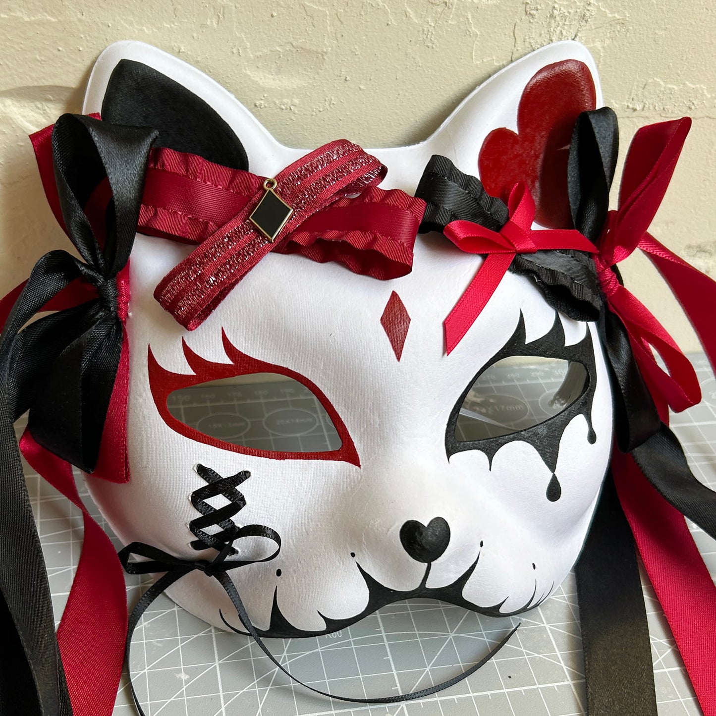 Original handmade cute and cool cat mask, Masquerade Kabuki 03