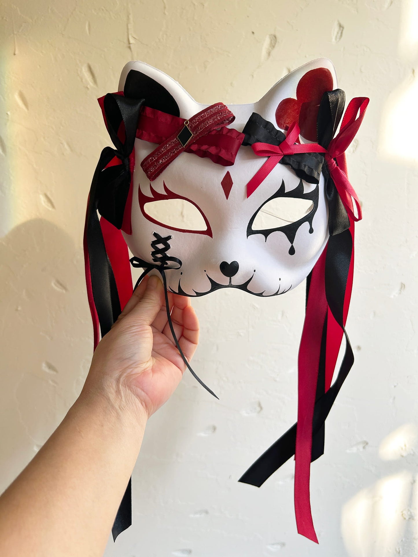 Original handmade cute and cool cat mask, Masquerade Kabuki 03