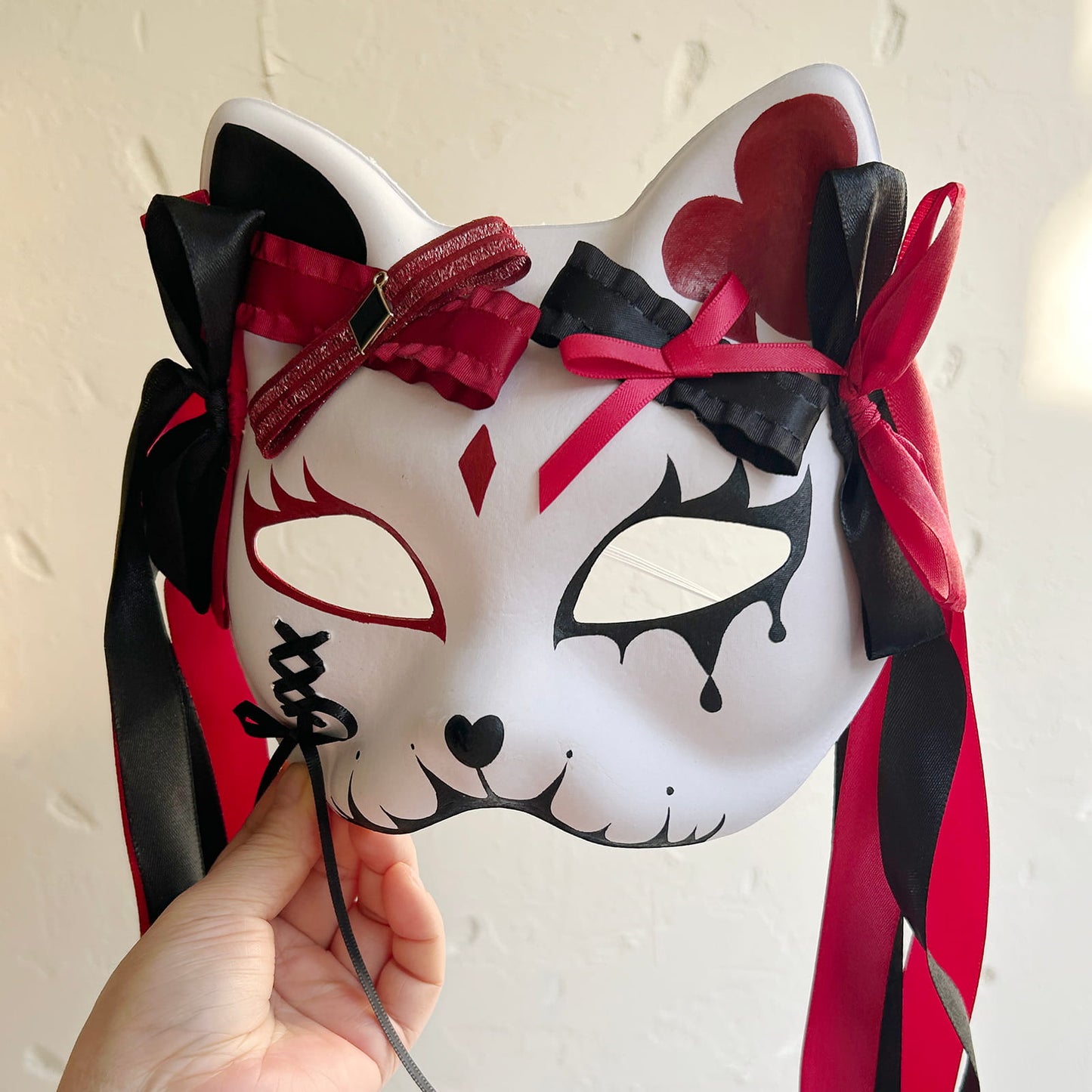 Original handmade cute and cool cat mask, Masquerade Kabuki 03