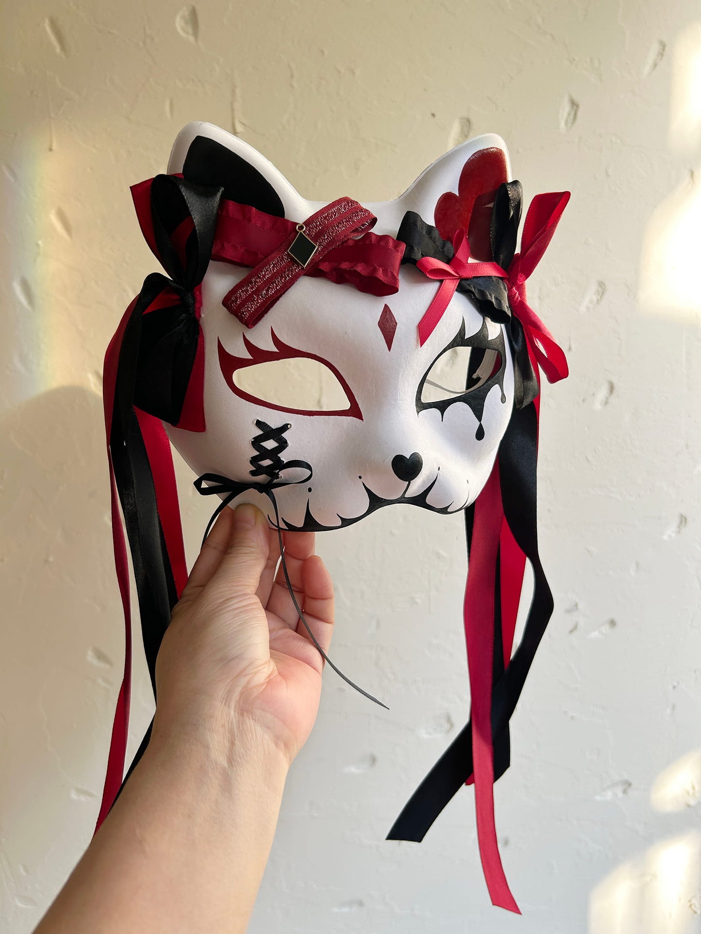 Original handmade cute and cool cat mask, Masquerade Kabuki 03