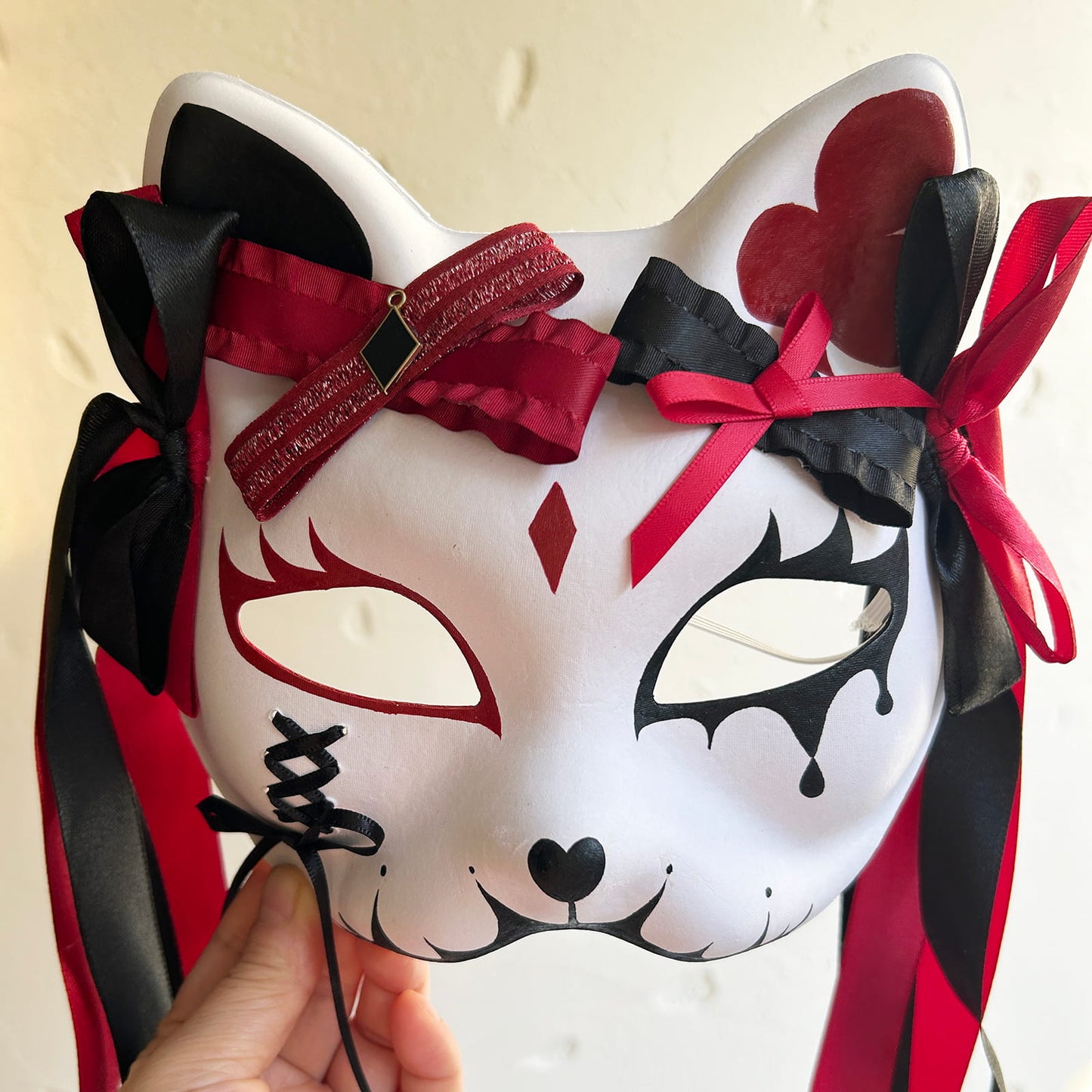 Original handmade cute and cool cat mask, Masquerade Kabuki 03