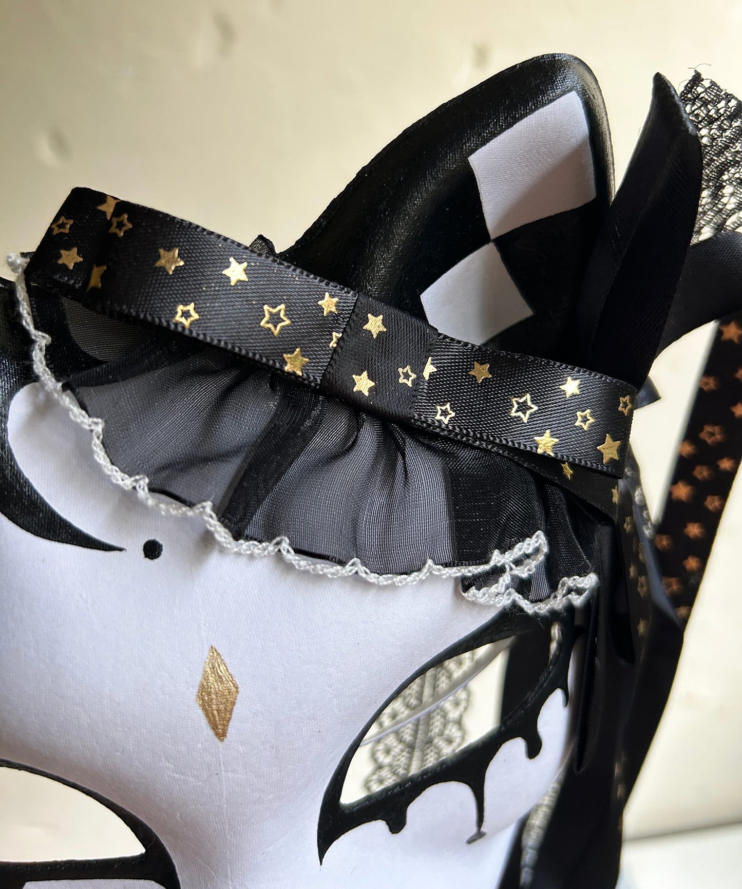 Original handmade cute and cool cat mask, Masquerade Kabuki 04