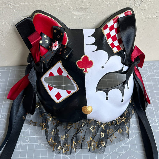 Original handmade cute and cool cat mask, Masquerade Kabuki 07