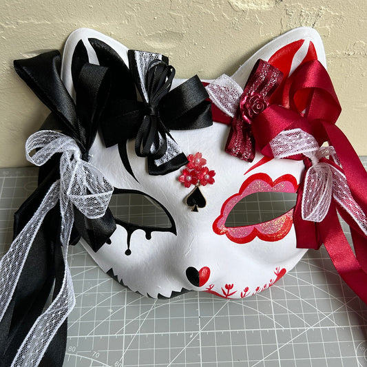 Original handmade cute and cool cat mask, Masquerade Kabuki 08