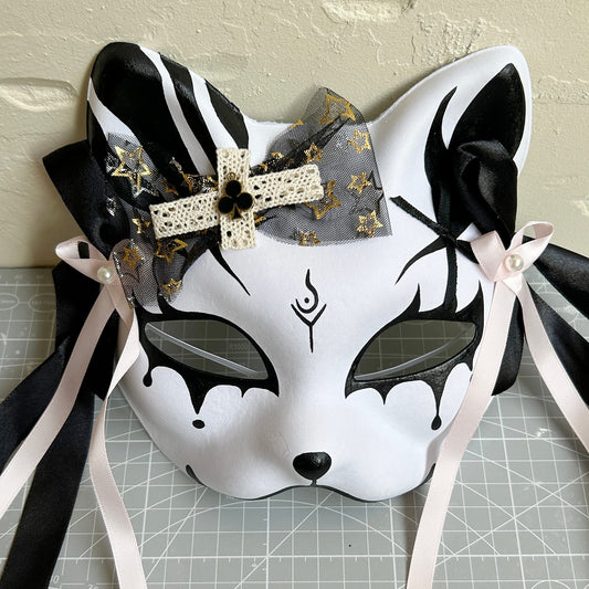 Original handmade super cool cat mask, Masquerade Kabuki 01