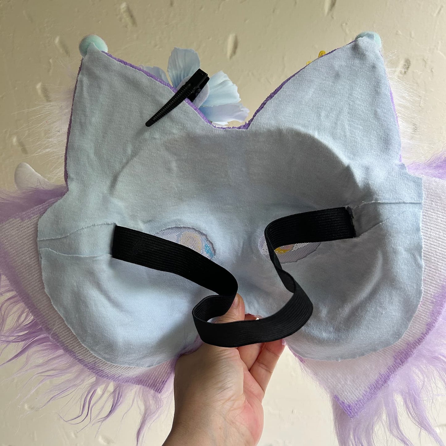 Purple sweet and cute Therian cat mask 01.
