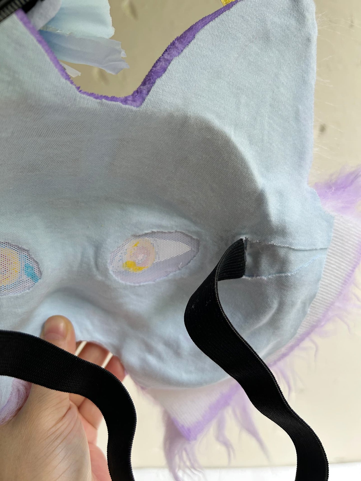 Purple sweet and cute Therian cat mask 01.