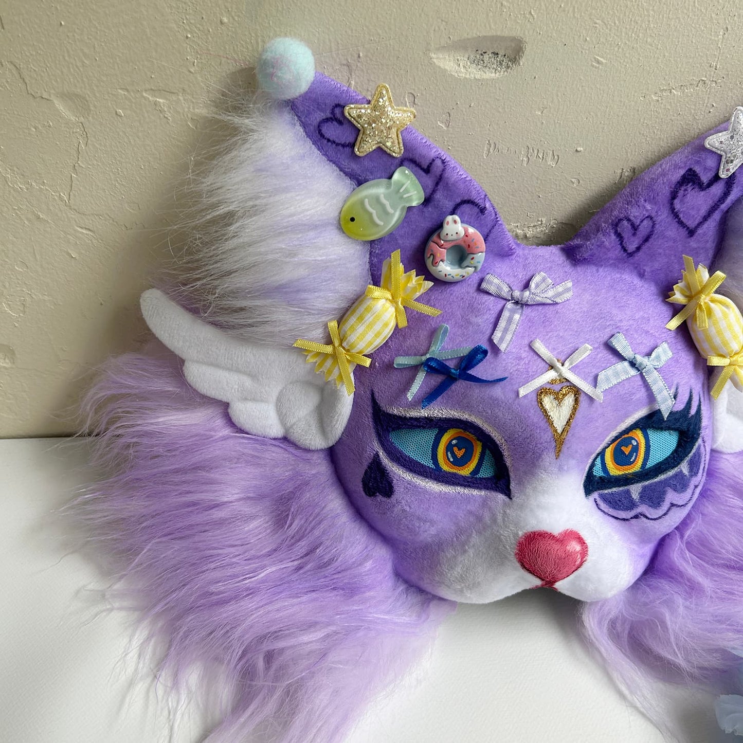 Purple sweet and cute Therian cat mask 01.