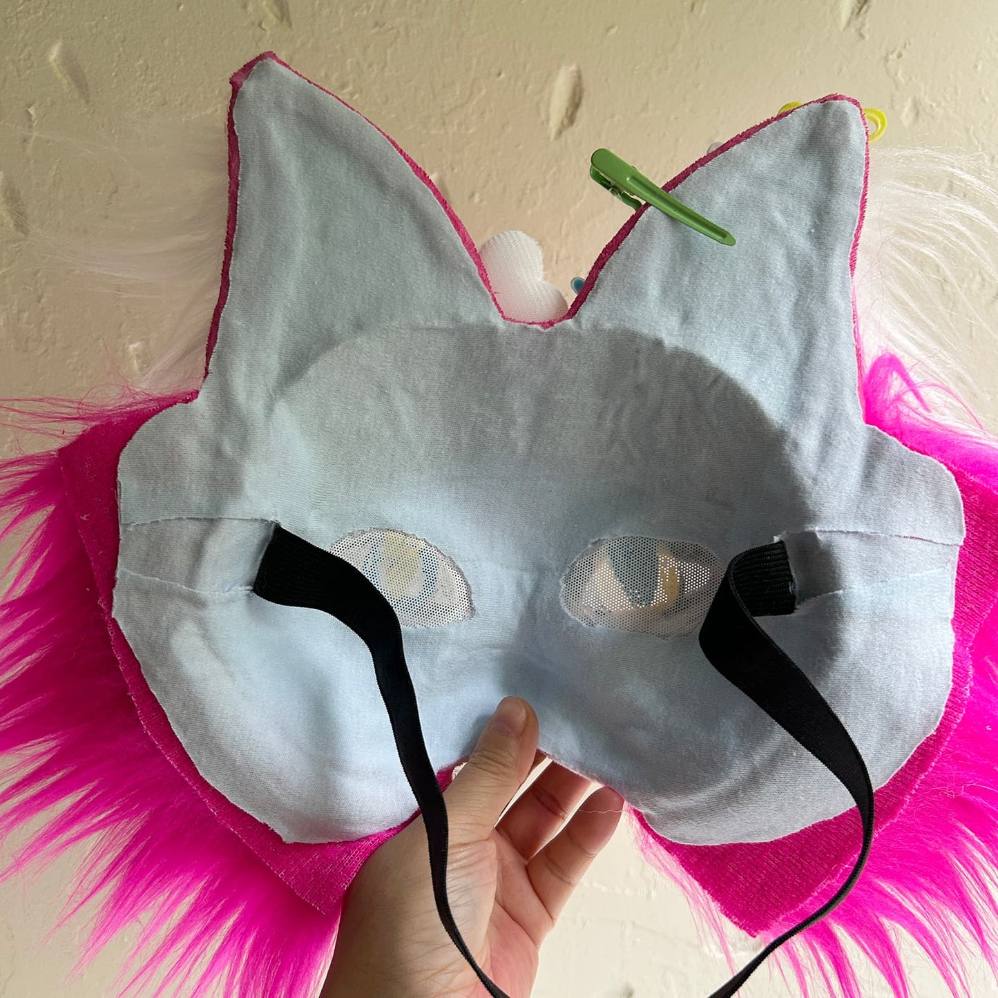 Rose red sweet and cute Therian cat mask 01.