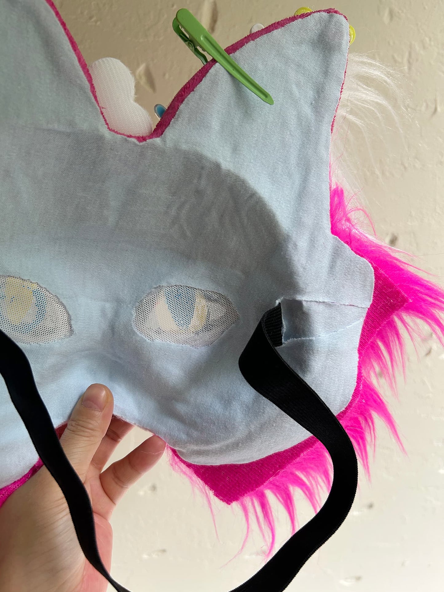 Rose red sweet and cute Therian cat mask 01.