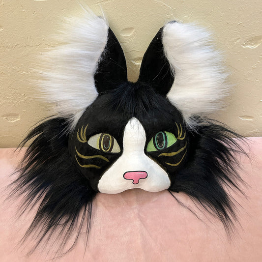 THerian mask Handmade black cat 01