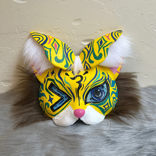 Unique Yellow THerian cat mask 01