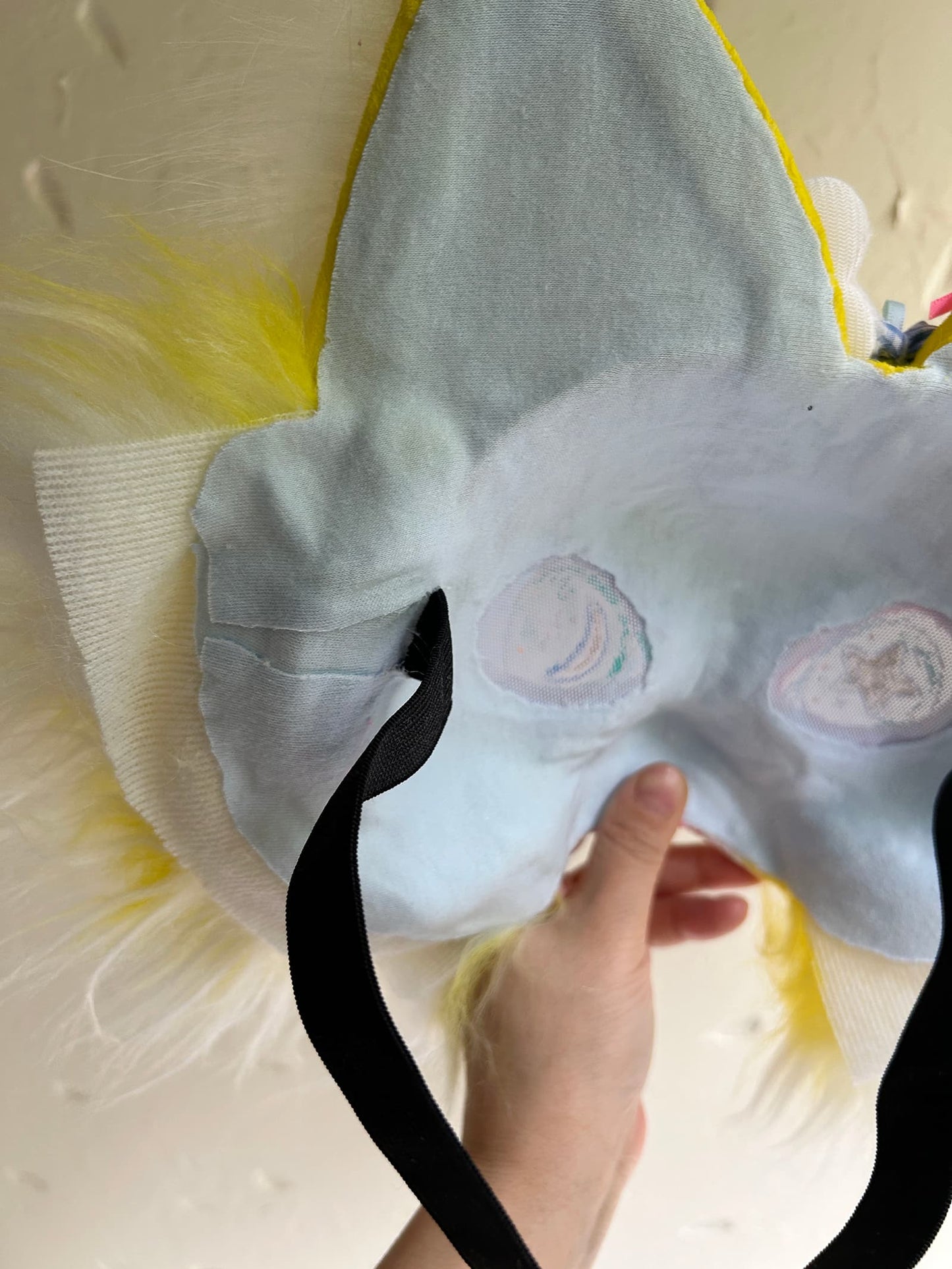 Yellow sweet and cute Therian cat mask  01